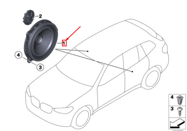 65136813105 - BMW X3 G01 Rear Mid Range Loudspeaker 6813105 65136813105 ORIGINAL