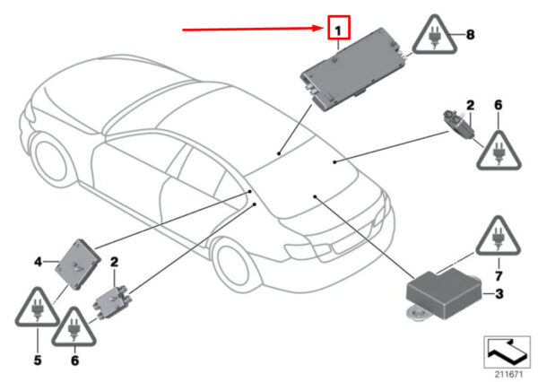65209346804 - BMW 7 F01, F02 Antenna Amplifier Diversity 9346804 65209346804 ORIGINAL