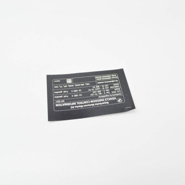 71228836617 - BMW 3 G20 Emission Label Data Plate 71228836617 8836617 ORIGINAL