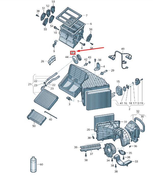 7H0819058 - NEW VW TOUAREG 7P MK2 HEAT EXCHANGER CLIP SEAL 7H0819058