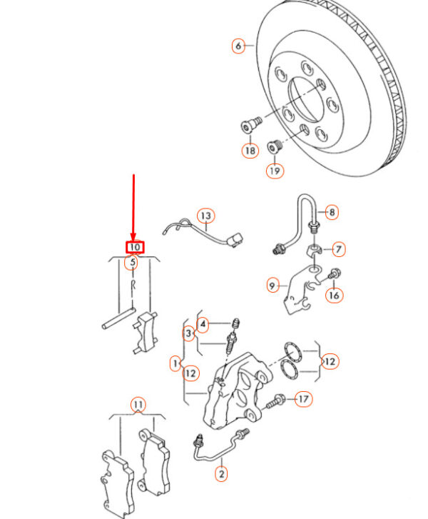 7L0698269 - AUDI Q7 4L Rear Disc Brake Pads Fixing Parts Set 7L0698269 ORIGINAL