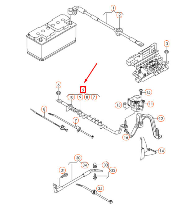 7L6971227B - NEW AUDI Q7 4L BATTERY AND ALTERNATOR WIRING HARNESS 7L6971227B ORIGINAL