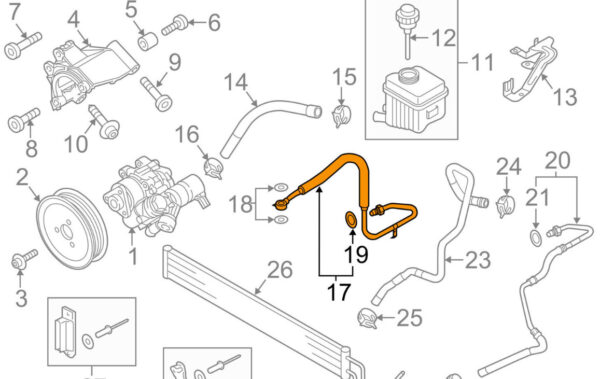 7L8422893CF - NEW AUDI Q7 4L STEERING PRESSURE HOSE PIPE TUBE LHD 7L8422893CF 2015 ORIGINAL