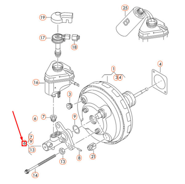 7L8611019F - AUDI Q7 4L Brake Master Cylinder LHD 7L8611019F ORIGINAL