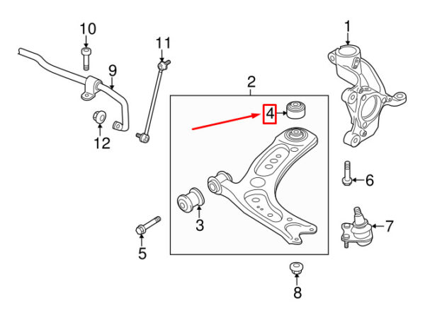 81A407183 - AUDI A3 Sportback 8V Rear Suspension Control Arm Bushing 81A407183 ORIGINAL