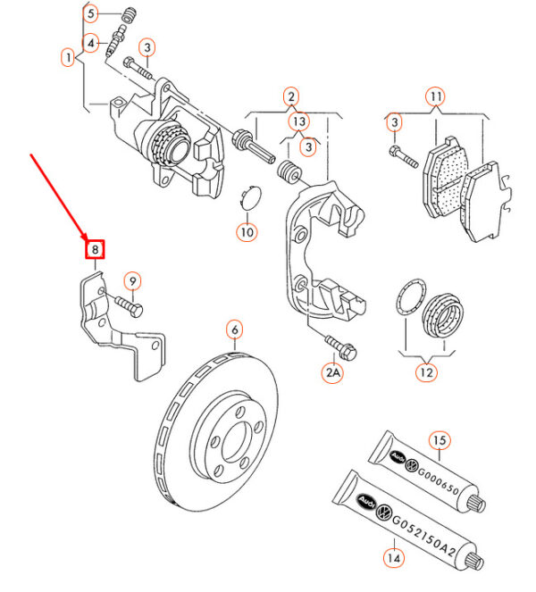 8D0615311E - AUDI A4 B5 Front Brake Disc Cover Plate Set 8D0615311E 8D0615312E ORIGINAL