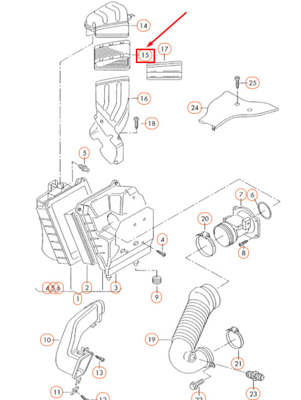 8E0129739C - AUDI A4 B7 Air Intake Bellows 8E0129739C ORIGINAL