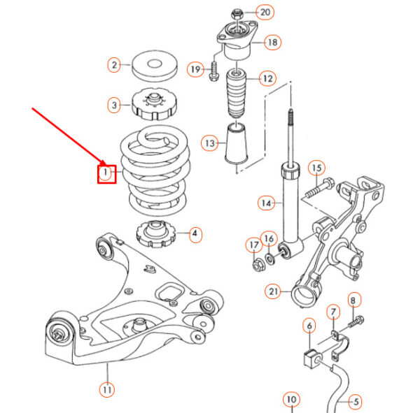 8E0511115FP - AUDI A4 B7 Rear Coil Spring 8E0511115FP ORIGINAL