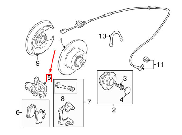 8E0615424H - AUDI A4 B7 Rear Right Brake Caliper 8E0615424H ORIGINAL