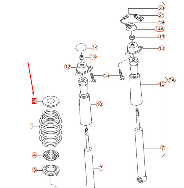 8J0512149 - NEW AUDI A3 8V REAR COIL SPRING UPPER UNDERLAY INSULATOR 8J0512149 ORIGINAL