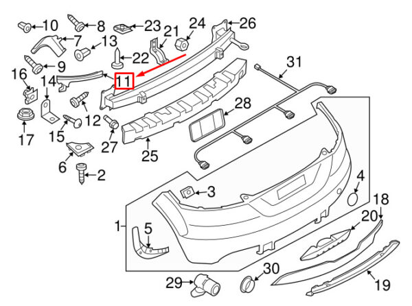 8J0807484A - AUDI TT Roadster 8J Rear Right Bumper Cover Guide 8J0807484A ORIGINAL