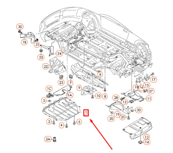 8J0825237D - NEW AUDI TT RS 8J FRONT UNDERBODY NOISE INSULATION 8J0825237D