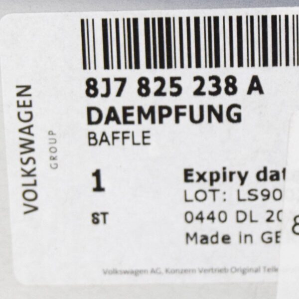 8J7825238A - NEW AUDI TT 8J REAR NOISE INSULATION 8J7825238A ORIGINAL