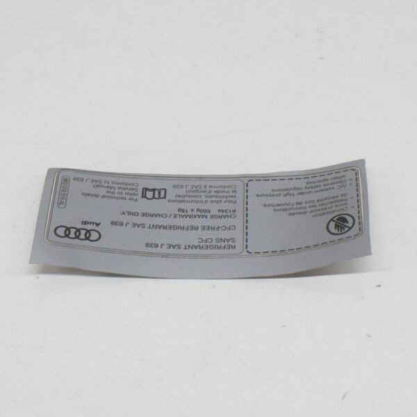 8K0010515AL - NEW AUDI A4 B8 AIR CONDITIONER STICKER 8K0010515AL ORIGINAL