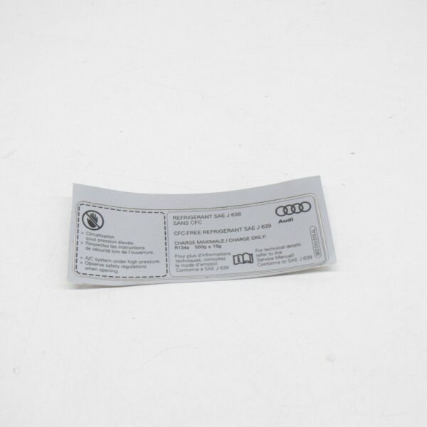 8K0010515AL - NEW AUDI A4 B8 AIR CONDITIONER STICKER 8K0010515AL ORIGINAL