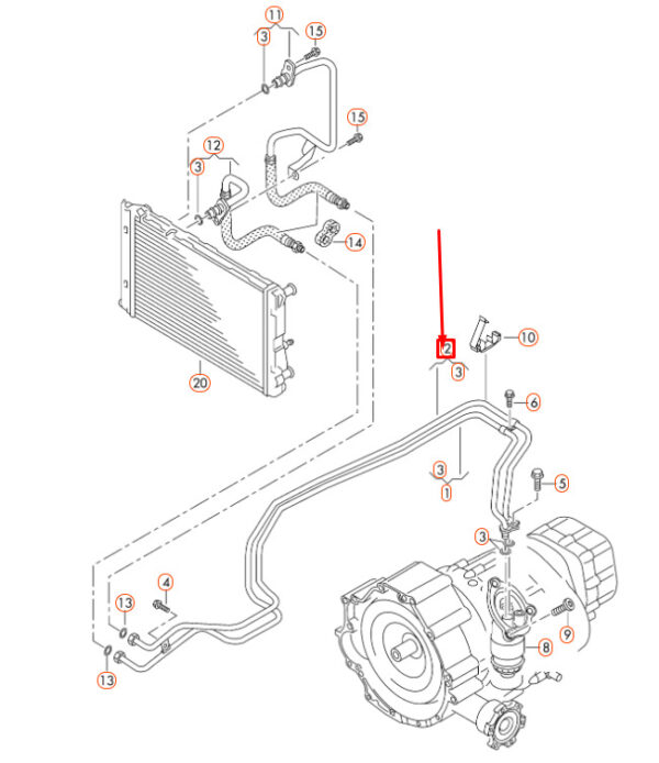 8K0317817CS - NEW AUDI A4 B8 GEARBOX OIL PRESSURE LINE 8K0317817CS
