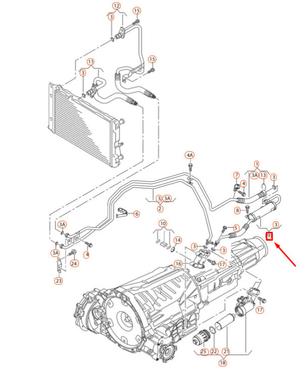 8K0317823B - AUDI A4 B8 Oil Filter Oil Pressure Line 8K0317823B ORIGINAL