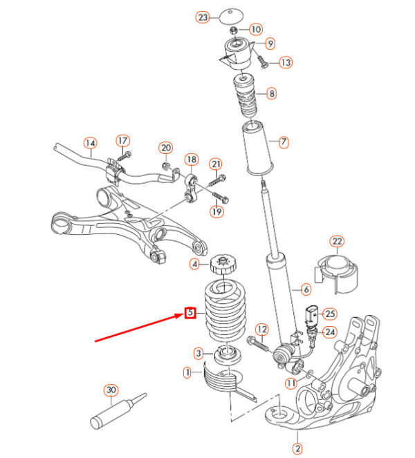 8K0511115CM - NEW AUDI A6 C7 REAR COIL SPRING 8K0511115CM ORIGINAL