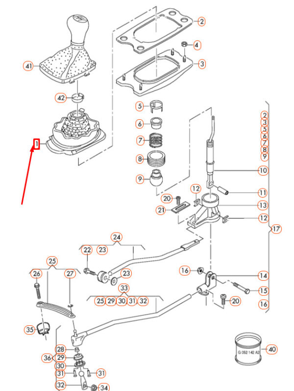 8K0711406 - AUDI A4 B8  Gear Selector Noise Insulation 8K0711406 ORIGINAL