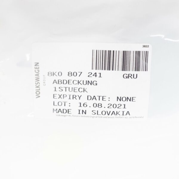 8K0807241GRU - NEW AUDI A4 B8 FRONT BUMPER TOW HOOK EYE COVER 8K0807241GRU ORIGINAL