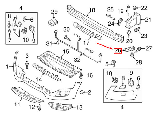 8K0807283D - AUDI A4 Allroad B8 Front Left Bumper Guide 8K0807283D ORIGINAL