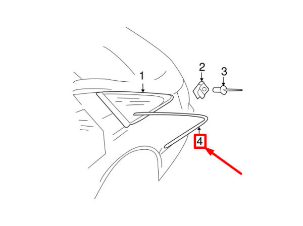 8K5853345C2ZZ - AUDI A4 Avant B8 Rear Left Lower Window Molding 8K5853345C2ZZ ORIGINAL
