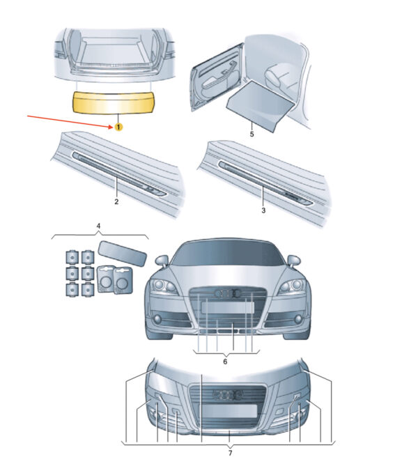 8K9061197 - AUDI A4 8K2 Load Edge Protection Film 8K9061197 ORIGINAL