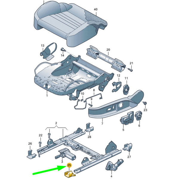 8P0881347B01C - NEW AUDI A3 8P FRONT LEFT SEAT OUTER GUIDE RAIL COVER 8P0881347B01C ORIGINAL
