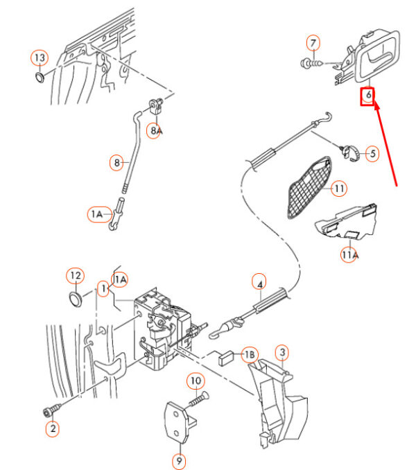 8P4837019E - AUDI A3 8P Front Left Door Inner Actuator 8P4837019E7PE ORIGINAL