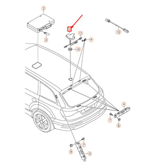 8R0035503GGRU - NEW AUDI Q5 8R AERIAL ANTENNA PRIMED 8R0035503GGRU ORIGINAL