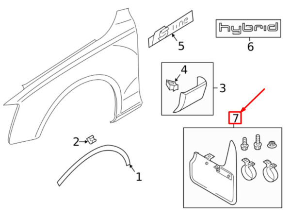 8R0075111B - AUDI Q5 8R Front Mud Guard Set 8R0075111B ORIGINAL