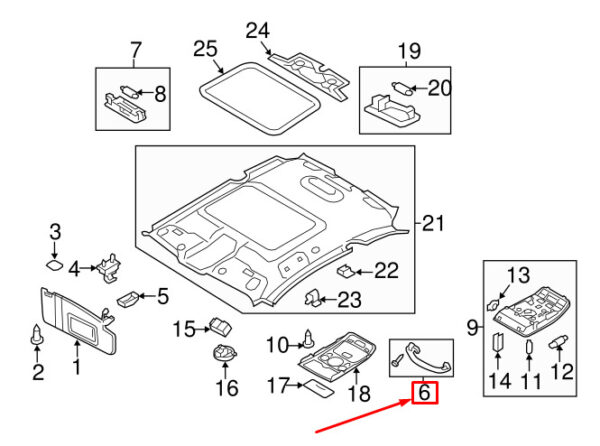 8R0857607J4PK - AUDI Q3 8U Rear Left Roof Handle 8R0857607J4PK ORIGINAL
