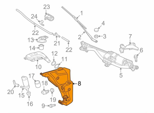 8R0955453D - NEW AUDI Q5 8R WASHER BOTTLE TANK 8R0955453D