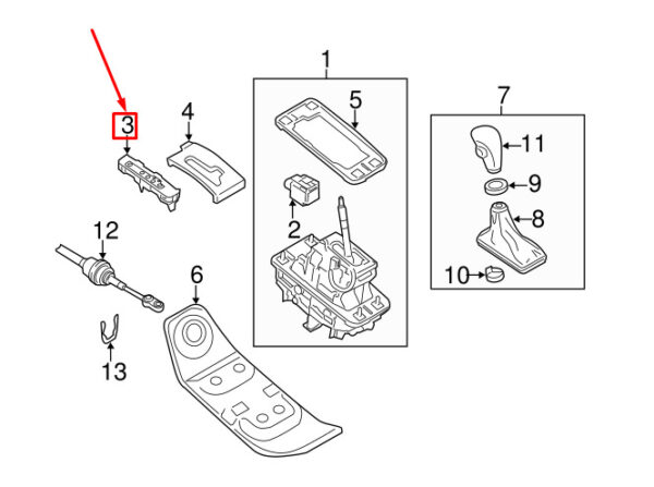 8R1713463 - AUDI Q5 8R Gear Indicator Cover LHD 8R17134633Q7 ORIGINAL