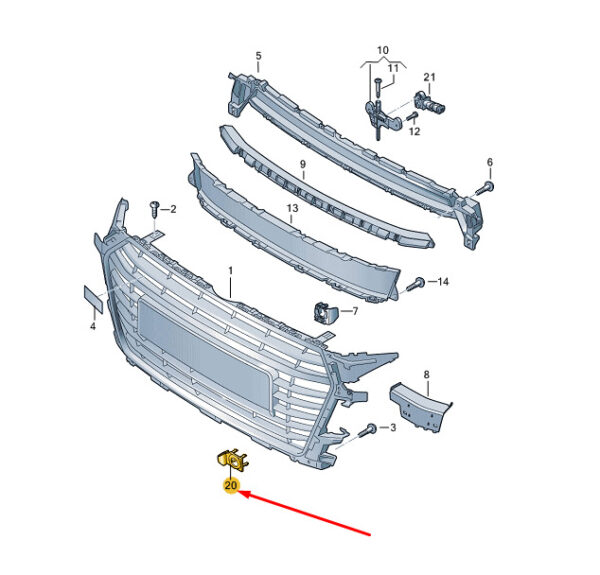 8S09192683FZ - NEW AUDI TT FV 8S FRONT RIGHT ULTRASOUND SENSOR TRIM 8S09192683FZ ORIGINAL