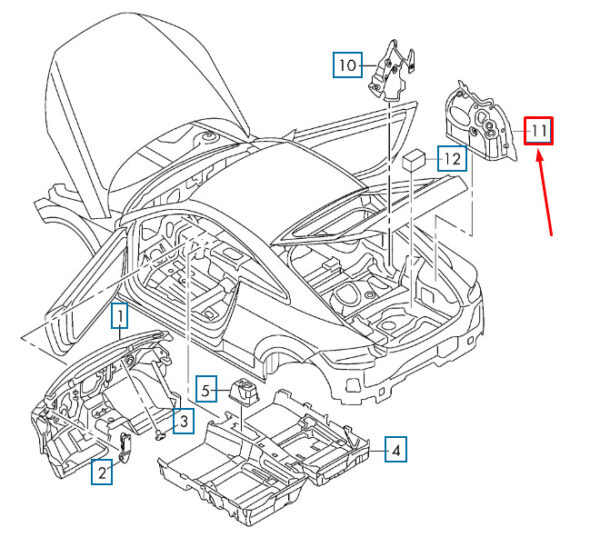 8S8863896C - AUDI TT FV 8S Rear Right Wheel Housing Sound Absorber 8S8863896C ORIGINAL