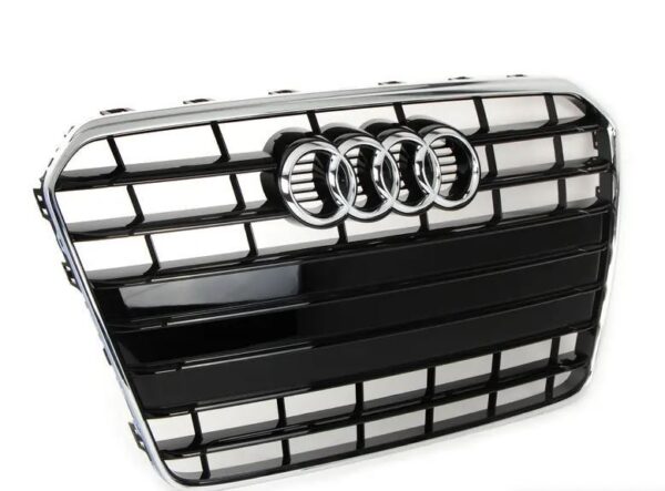 8T0853651KT94 - NEW AUDI A5 B8 FRONT CENTER GLOSSY BLACK/CHROME GRILLE 8T0853651KT94