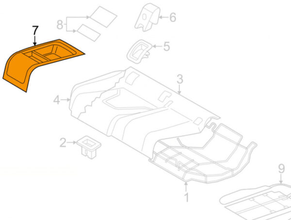 8T08850796PS - AUDI A5 S5 8T Rear Seat Storage Tray 8T08850796PS ORIGINAL