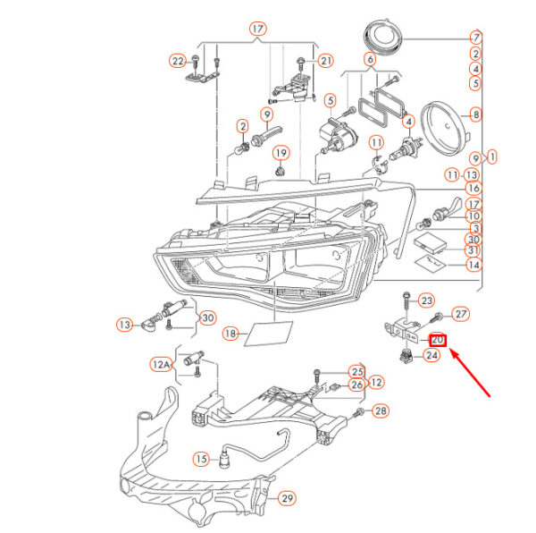 8T0941355A - NEW AUDI A4 B8 FRONT LEFT HEADLIGHT RETAINING PLATE 8T0941355A ORIGINAL