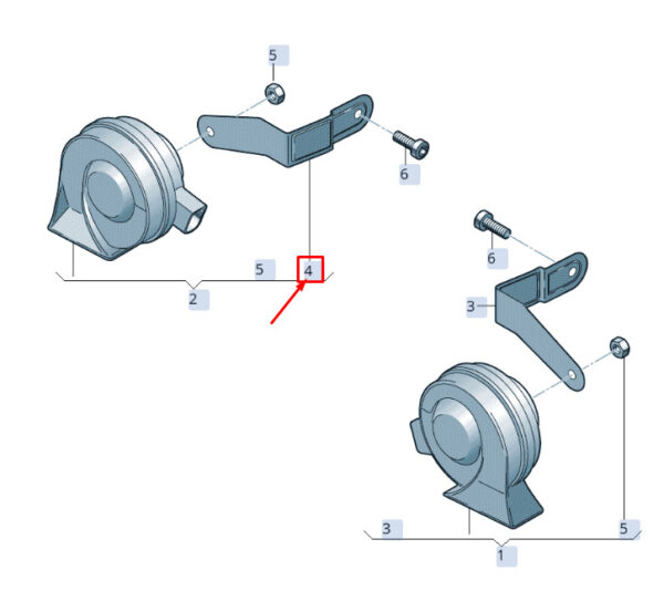 8U0951230 - NEW AUDI RSQ3 8U RIGHT SIGNAL HORN SPRING SHACKLE 8U0951230