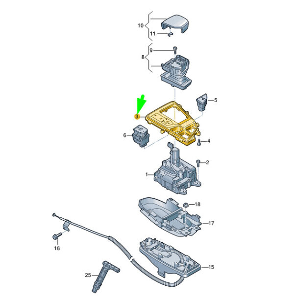 8W1713111CMNC - NEW AUDI A4 B9 SELECTOR MECHANISM COVER LHD 8W1713111CMNC