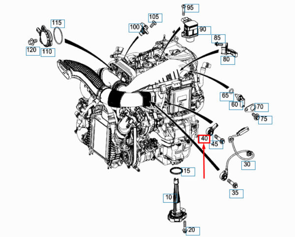 A0009056205 - MERCEDES-BENZ E C238 Knock Sensor A0009056205 ORIGINAL