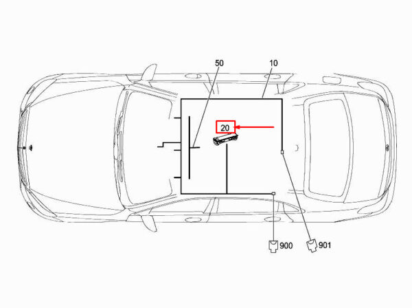 A0009065904 - MERCEDES-BENZ S W222 Roof Mounted Interior LampA0009065904 ORIGINAL