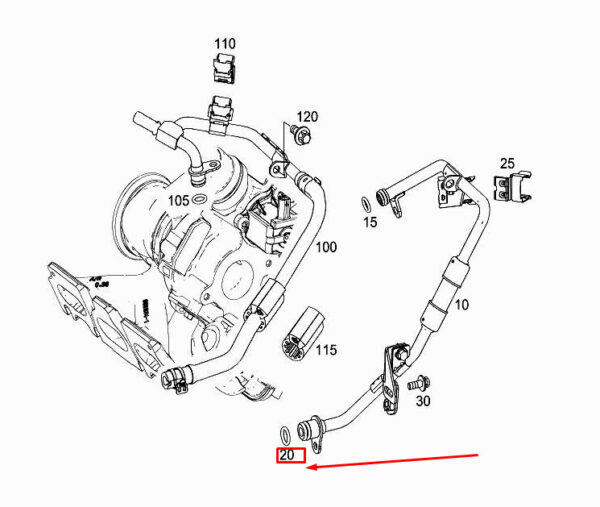 A0009979207 - MERCEDES-BENZ A W177 Engine Crankcase Feed Line O-Ring A0009979207 ORIGINAL