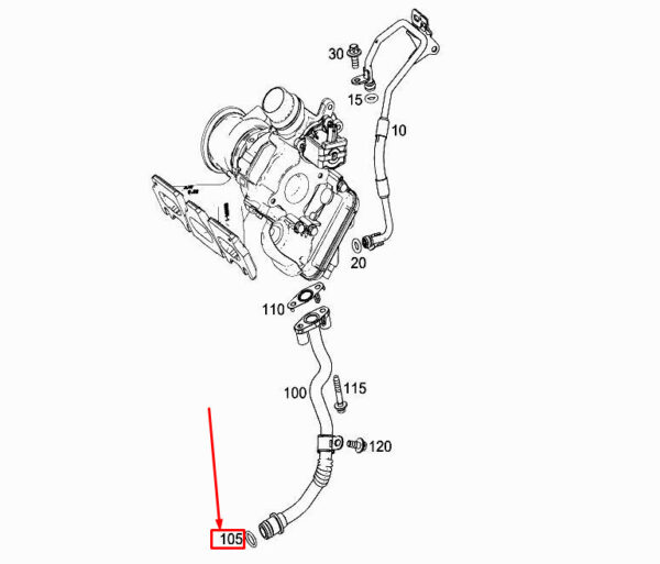 A0009979607 - MERCEDES-BENZ A W177 Engine Oil Return Line O-Ring A0009979607 ORIGINAL