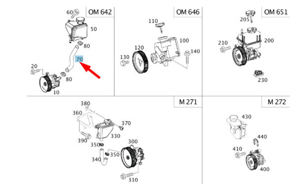 A0029979652 - NEW MB SPRINTER W906 OIL CONTAINER TO STEERING PUMP HOSE A0029979652 ORIGINAL