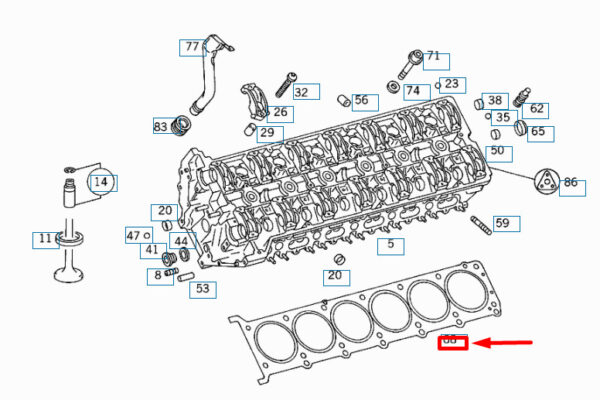 A1200162020 - MERCEDES-BENZ SL R129 Right Cylinder Head Gasket A1200162020 ORIGINAL