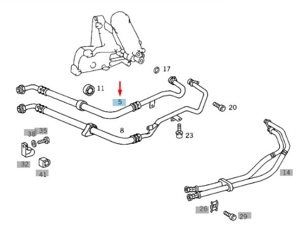 A1201800630 - MERCEDES-BENZ S W140 Oil Line RHD A1201800630 ORIGINAL