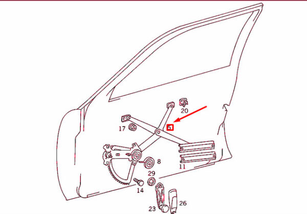 A1247200446 - NEW MERCEDES-BENZ E W124 FRONT RIGHT DOOR WINDOW REGULATOR A1247200446 ORIGINAL