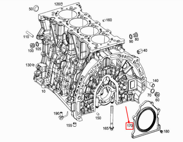 A1330100700 - MERCEDES-BENZ A W176 Cylinder Crankshaft Sealing Cover A1330100700 ORIGINAL
